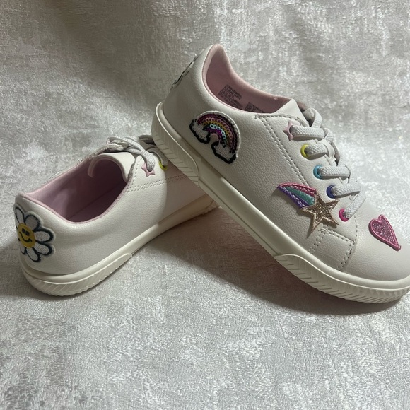 Wonder Nation Sneakers White with Pink Accents Casual Low-Top - Picture 4 of 8